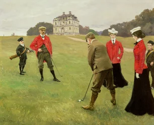 Golfspieler im Kopenhagener Golfclub